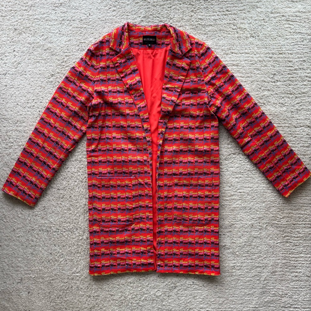 Hayley Elsaesser orange lined blazer